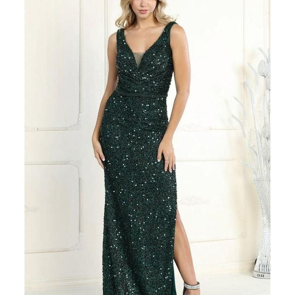 NWT May Queen couture USA Formal Sequin Dress Size 8